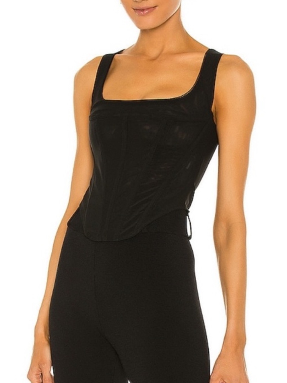 Miaou Black Corset Tank Top